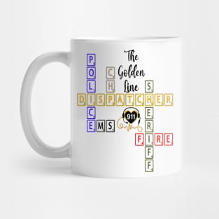 911 Dispatcher Shirt Thin Gold Line Police Dispatch Gifts for CHP Operator Dispatcher Flag for Sheriff Mug